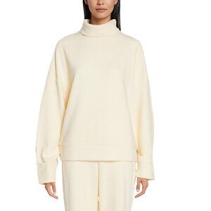 Three Dots Womens Nova Relaxed Long Sleeves Turtle Neck Sweater Egret Size M NWT